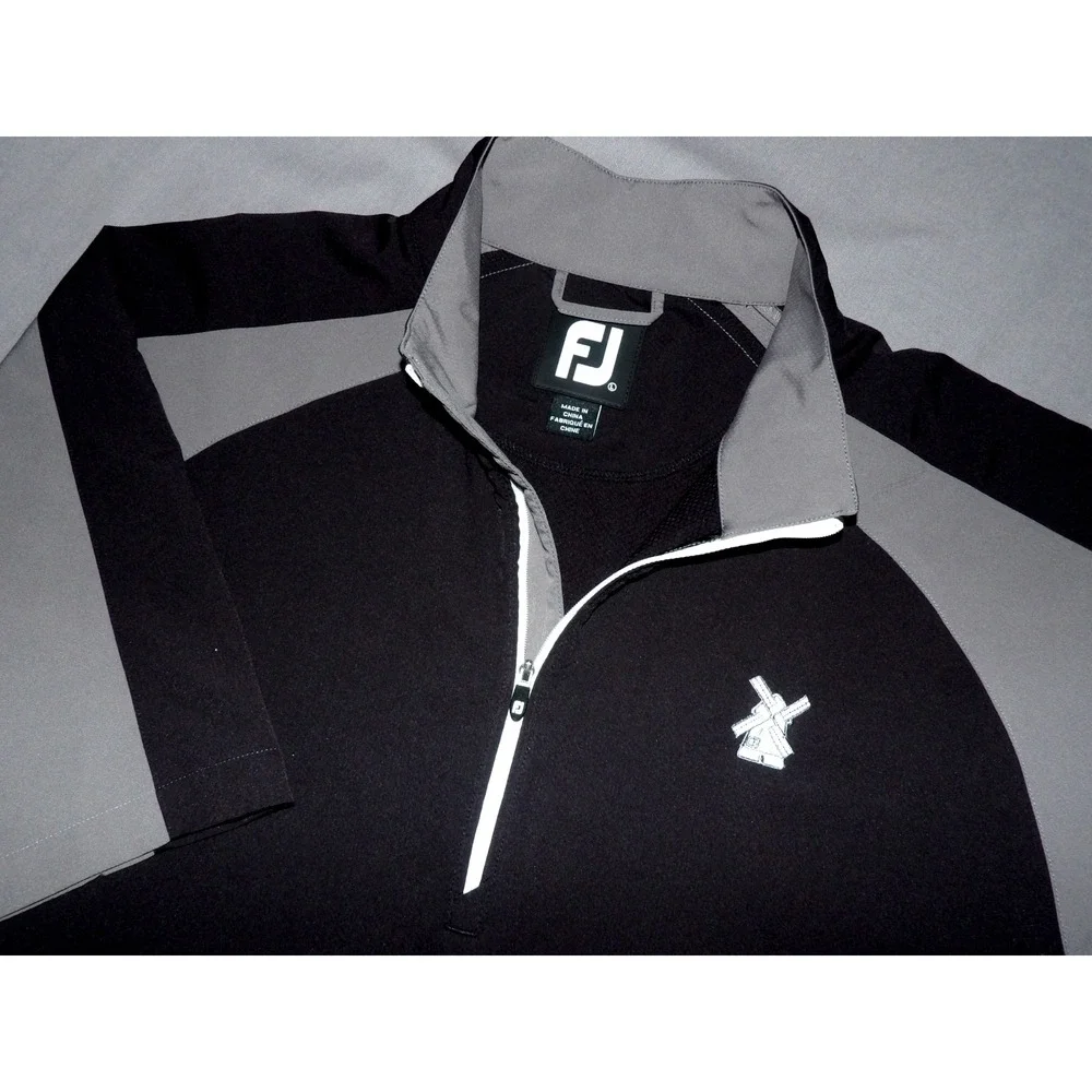 FootJoy Short Sleeved Black 1/2 Zip Performance Light Golf Jacket Men's Large